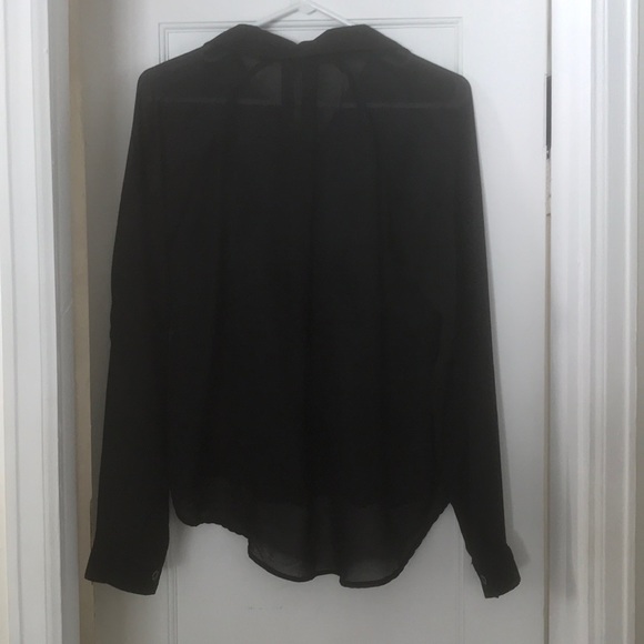 Button down denim and sheer Top - Picture 2 of 2